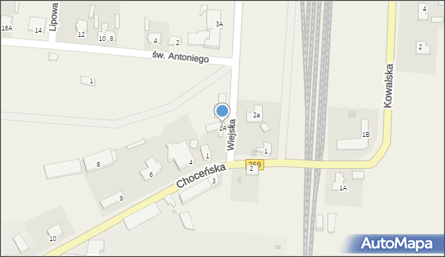 Czerniewice, Wiejska, 1A, mapa Czerniewice