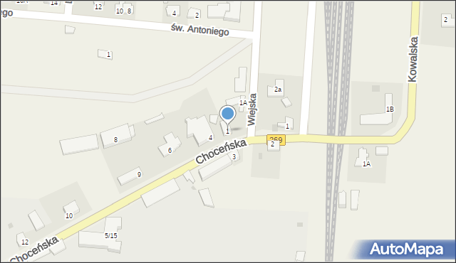 Czerniewice, Wiejska, 1, mapa Czerniewice