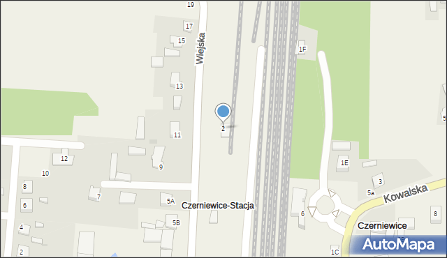 Czerniewice, Wiejska, 2, mapa Czerniewice