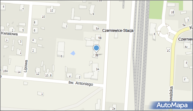 Czerniewice, Wiejska, 3B, mapa Czerniewice