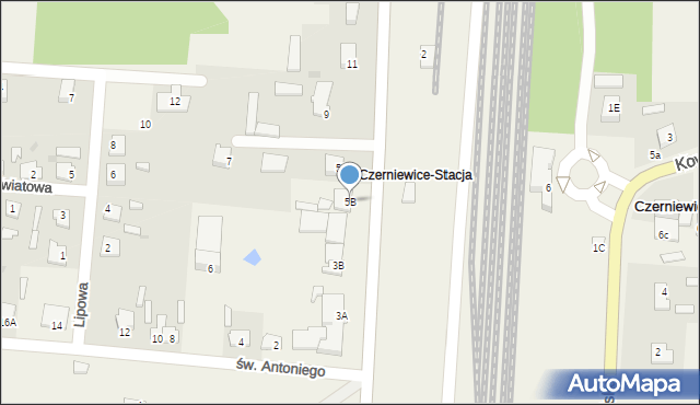 Czerniewice, Wiejska, 5B, mapa Czerniewice