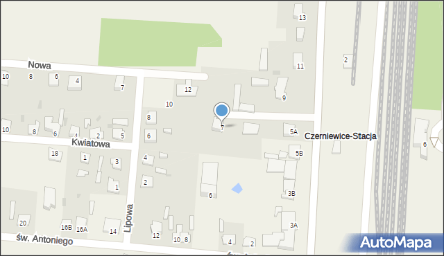 Czerniewice, Wiejska, 7, mapa Czerniewice