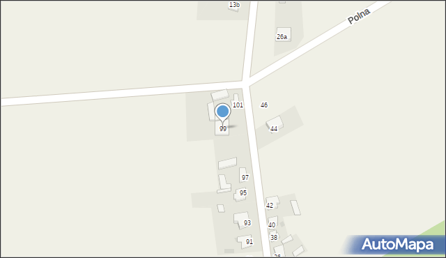 Czerniewice, Wiejska, 99, mapa Czerniewice