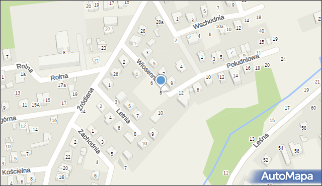 Czerwonak, Wiosenna, 8, mapa Czerwonak