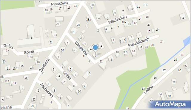 Czerwonak, Wiosenna, 9, mapa Czerwonak