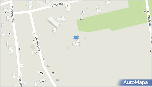 Częstochowa, Wiejska, 21, mapa Częstochowy