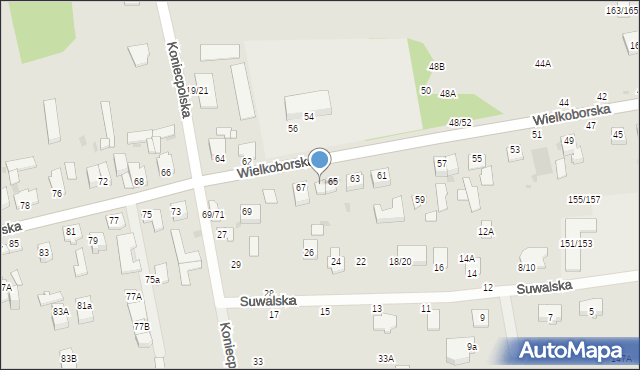 Częstochowa, Wielkoborska, 65A, mapa Częstochowy