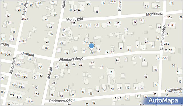 Częstochowa, Wieniawskiego Henryka, 18, mapa Częstochowy