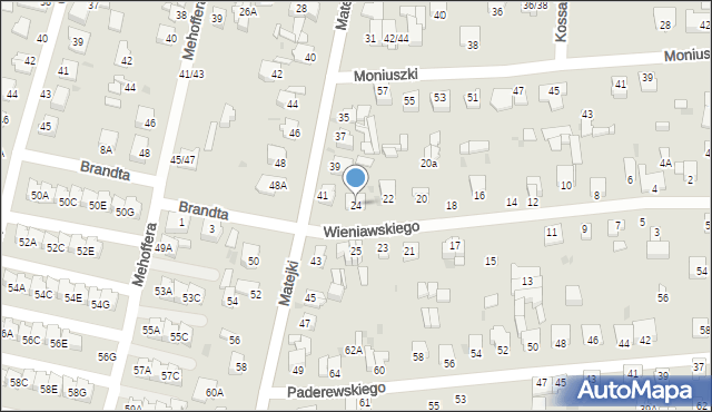 Częstochowa, Wieniawskiego Henryka, 24, mapa Częstochowy