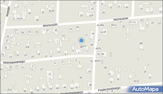 Częstochowa, Wieniawskiego Henryka, 4A, mapa Częstochowy