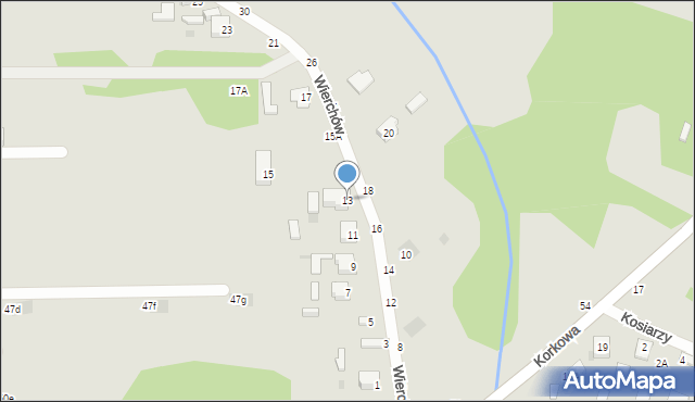 Częstochowa, Wierchów, 13, mapa Częstochowy