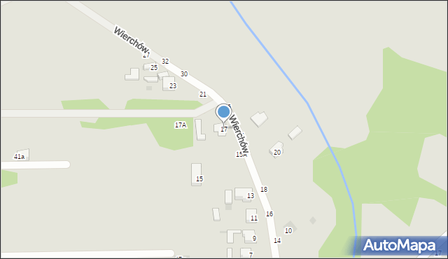 Częstochowa, Wierchów, 17, mapa Częstochowy