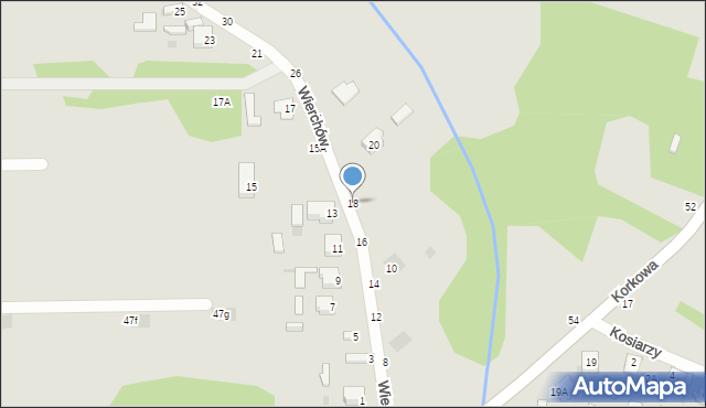 Częstochowa, Wierchów, 18, mapa Częstochowy