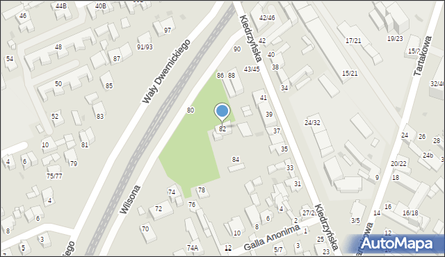 Częstochowa, Wilsona Tomasza, 82, mapa Częstochowy