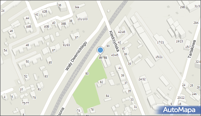 Częstochowa, Wilsona Tomasza, 86, mapa Częstochowy