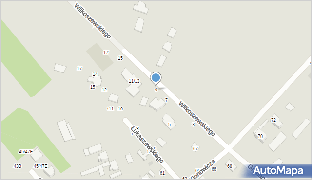 Częstochowa, Wilkoszewskiego Franciszka Dionizego, 9, mapa Częstochowy