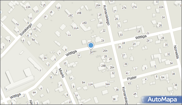 Częstochowa, Wittiga Edwarda, prof., 14, mapa Częstochowy