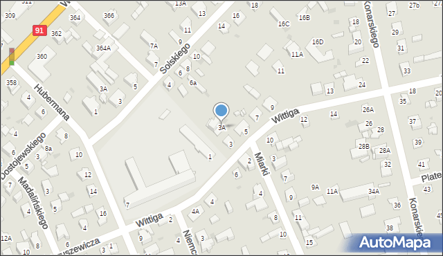 Częstochowa, Wittiga Edwarda, prof., 3A, mapa Częstochowy