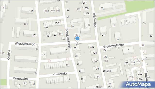 Częstochowa, Wierzyńskiego Kazimierza, 5/7, mapa Częstochowy