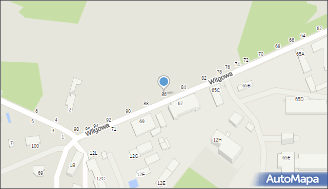 Częstochowa, Wilgowa, 86, mapa Częstochowy