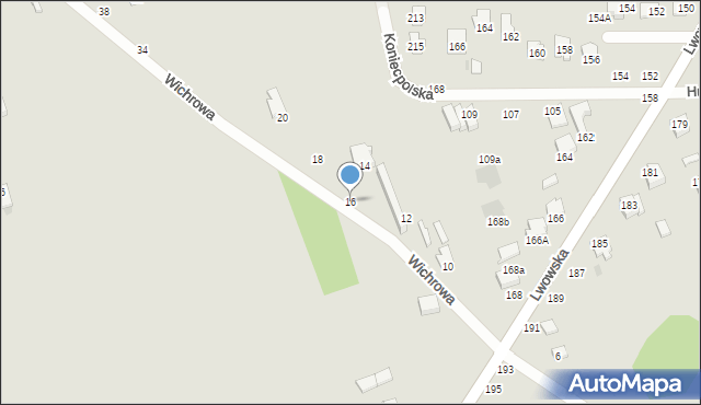 Częstochowa, Wichrowa, 16, mapa Częstochowy
