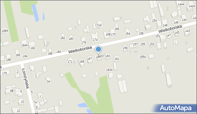 Częstochowa, Wielkoborska, 165, mapa Częstochowy