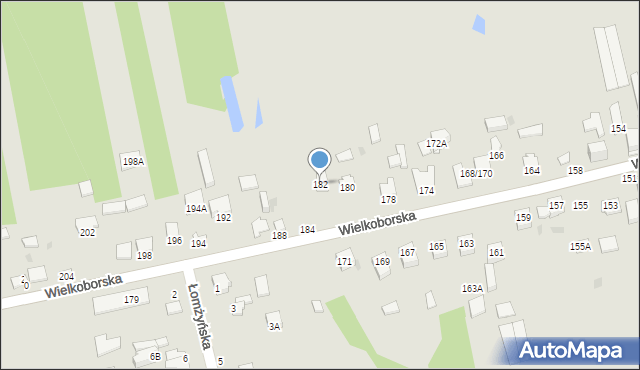 Częstochowa, Wielkoborska, 182, mapa Częstochowy