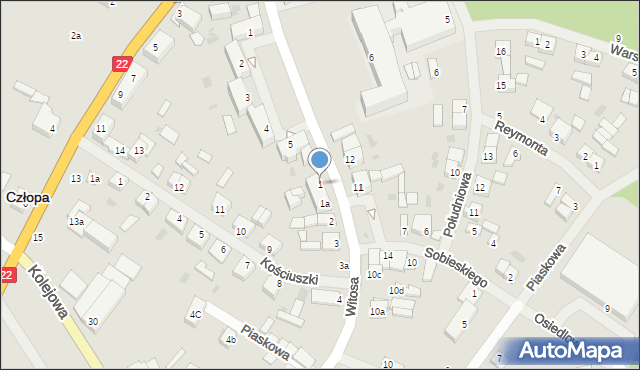 Człopa, Witosa Wincentego, 1, mapa Człopa