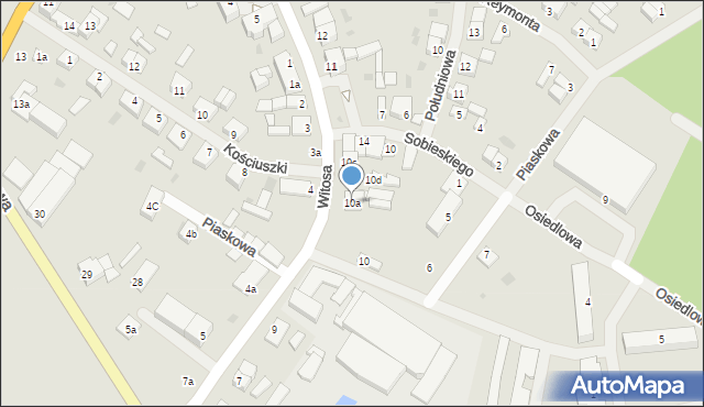 Człopa, Witosa Wincentego, 10a, mapa Człopa