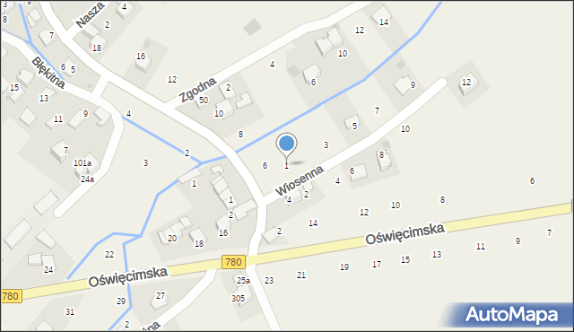 Czułówek, Wiosenna, 1, mapa Czułówek