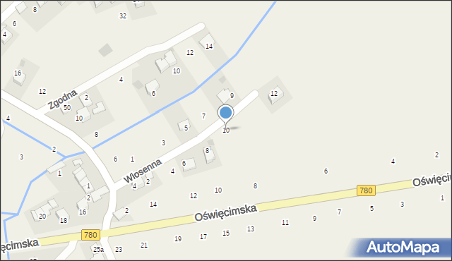 Czułówek, Wiosenna, 10, mapa Czułówek