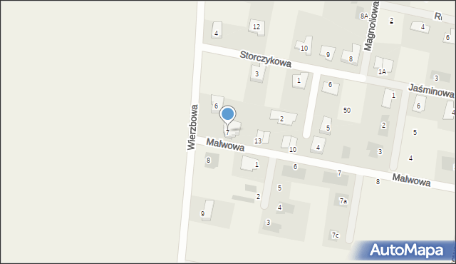 Dąbcze, Wierzbowa, 7, mapa Dąbcze