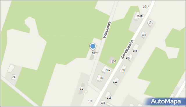 Dąbrowa, Widokowa, 30, mapa Dąbrowa