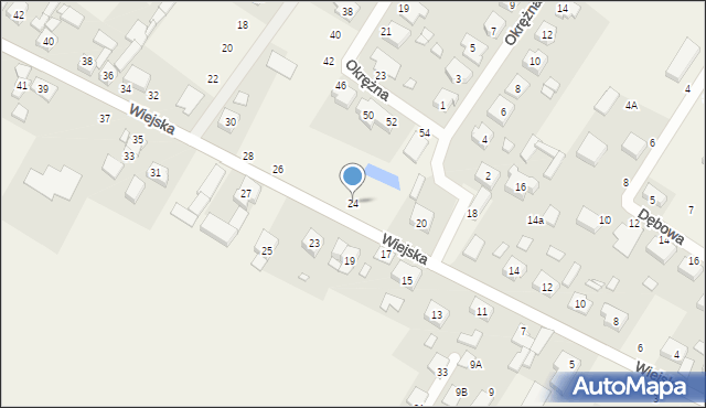 Dąbrowa, Wiejska, 24, mapa Dąbrowa