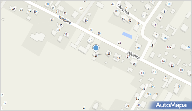 Dąbrowa, Wiejska, 25, mapa Dąbrowa
