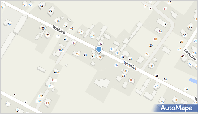 Dąbrowa, Wiejska, 39, mapa Dąbrowa