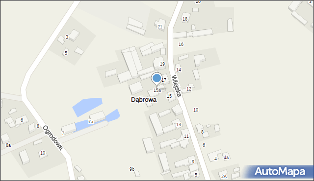 Dąbrowa, Wiejska, 15a, mapa Dąbrowa