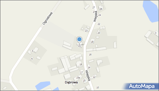 Dąbrowa, Wiejska, 21, mapa Dąbrowa