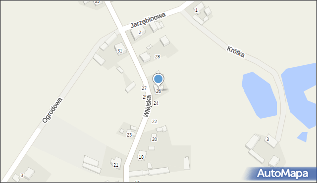 Dąbrowa, Wiejska, 26, mapa Dąbrowa