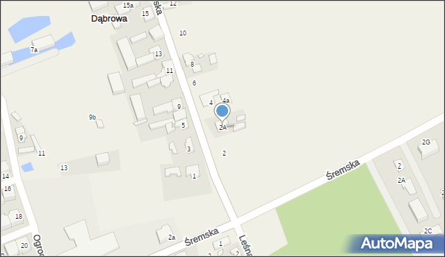 Dąbrowa, Wiejska, 2A, mapa Dąbrowa