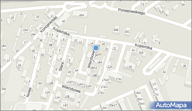 Dąbrowa Górnicza, Wierzbowa, 1A, mapa Dąbrowa Górnicza
