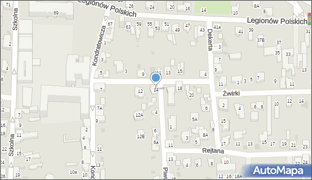 Dąbrowa Górnicza, Wigury Stanisława, inż. pil., 14, mapa Dąbrowa Górnicza