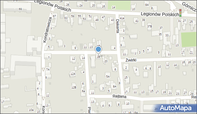 Dąbrowa Górnicza, Wigury Stanisława, inż. pil., 18, mapa Dąbrowa Górnicza