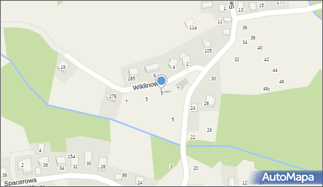 Dąbrowa Szlachecka, Wiklinowa, 3, mapa Dąbrowa Szlachecka