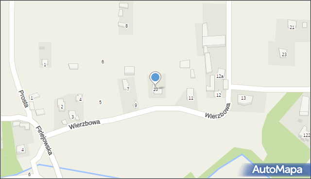 Dąbrowica, Wierzbowa, 10, mapa Dąbrowica
