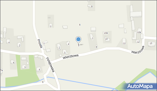 Dąbrowica, Wierzbowa, 5, mapa Dąbrowica
