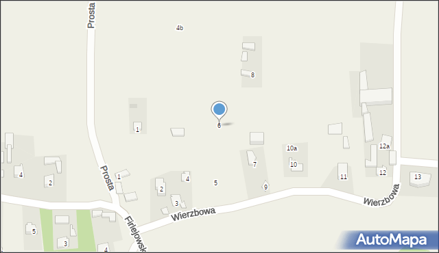 Dąbrowica, Wierzbowa, 6, mapa Dąbrowica