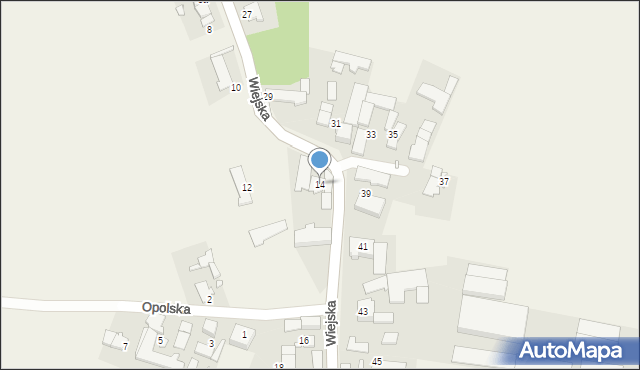 Dąbrowice, Wiejska, 14, mapa Dąbrowice