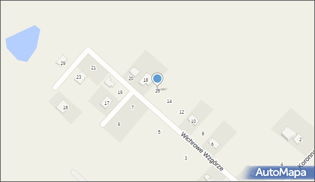 Dąbrówka Nowa, Wichrowe Wzgórze, 16, mapa Dąbrówka Nowa