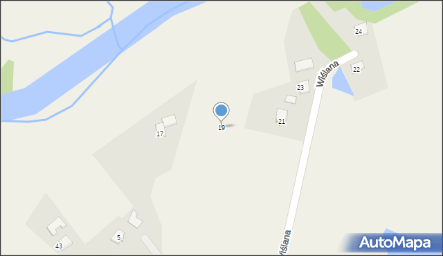 Dankowice, Wiślana, 19, mapa Dankowice